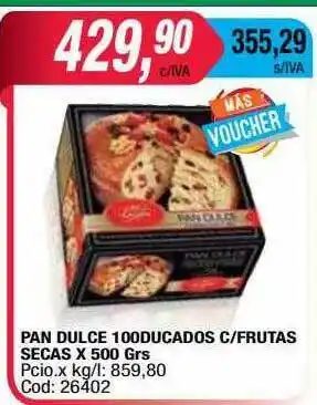 Maxiconsumo Pan Dulce 100duicados C Frutas Secas oferta