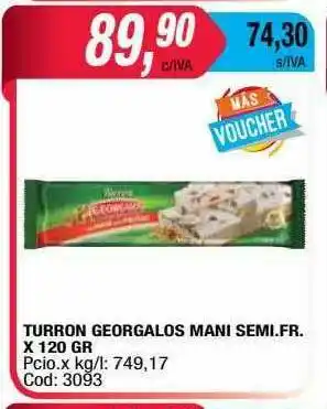 Maxiconsumo Turron Georgalos Mani Semi. Fr. oferta
