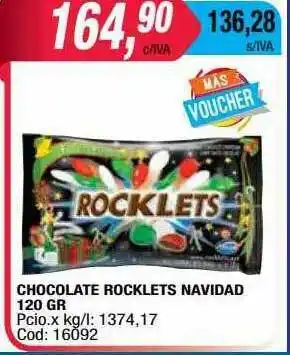 Maxiconsumo Chocolate Rocklets Navidad oferta
