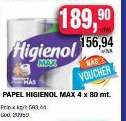 Maxiconsumo Papel Higienol Max oferta