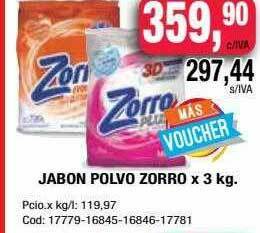 Maxiconsumo Jabon Polvo Zorro oferta