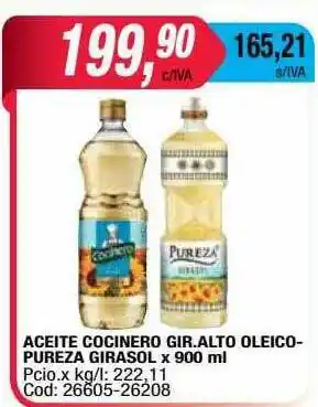 Maxiconsumo Aceite Cocinero Gir. Alto Oleico-pureza Girasol oferta