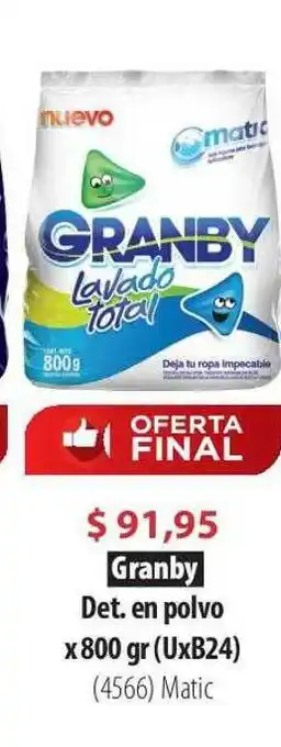 Parodi Granby Det. En Polvo Matic oferta
