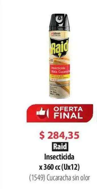 Parodi Raid Insecticida Cucaracha Sin Olor oferta