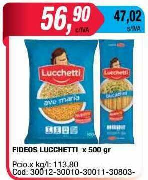 Maxiconsumo Fideos Lucchetti oferta