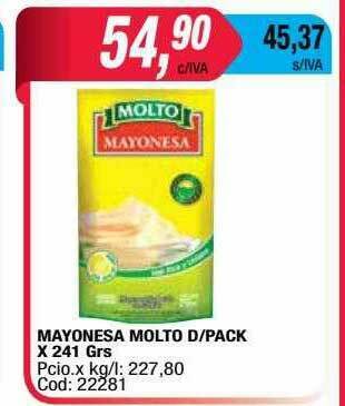 Maxiconsumo Mayonesa Molto D Pack oferta