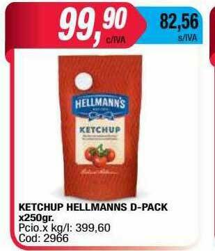 Maxiconsumo Ketchup Hellmanns D-pack oferta