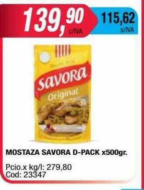 Maxiconsumo Mostaza Savora D-pack oferta