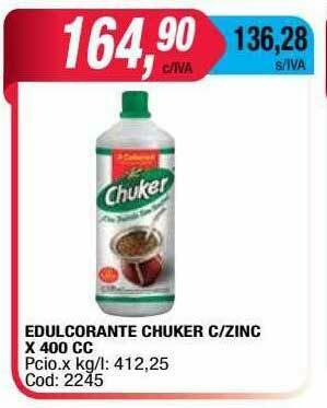 Maxiconsumo Edulcorante Chuker C Zinc oferta