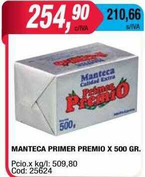 Maxiconsumo Manteca Primer Premio oferta