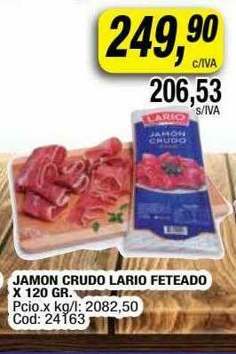 Maxiconsumo Jamon Crudo Lario Feteado oferta