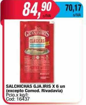 Maxiconsumo Salchichas Gja. Iris oferta