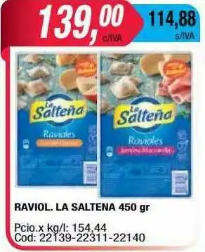Maxiconsumo Raviol. La Saltena oferta