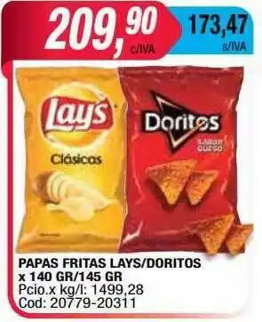 Maxiconsumo Papas Fritas Lays Doritos oferta