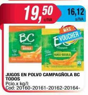 Maxiconsumo Jugos En Polvo Campagñola Bc Todos oferta