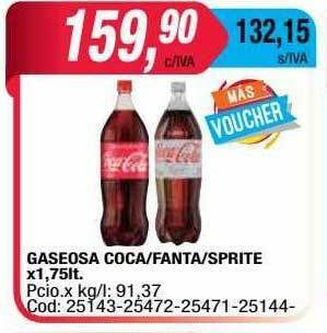 Maxiconsumo Gaseosa Coca Fanta Sprite oferta