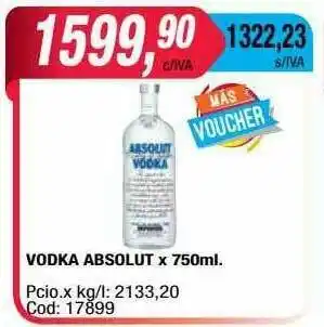Maxiconsumo Vodka Absolut oferta