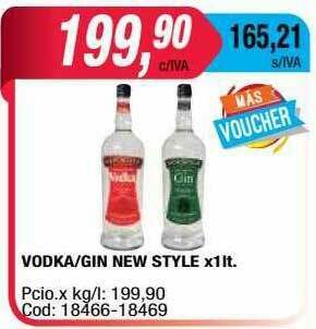 Maxiconsumo Vodka Gin New Style oferta
