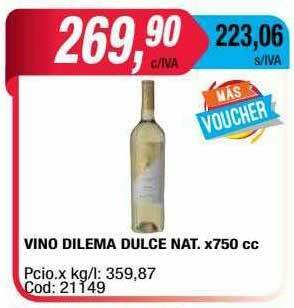 Maxiconsumo Vino Dilema Dulce Nat. oferta