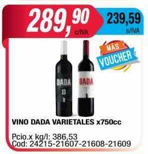 Maxiconsumo Vino Dada Varietales oferta