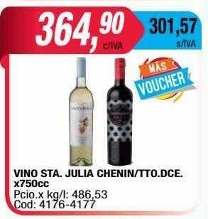 Maxiconsumo Vino Sta. Julia Chenin Tto. Dce oferta