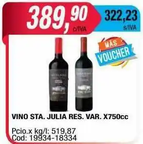 Maxiconsumo Vino Sta. Julia Res. Var. oferta