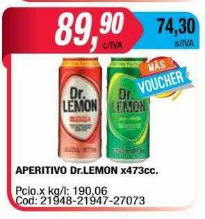 Maxiconsumo Aperitivo Dr. Lemon oferta