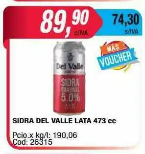 Maxiconsumo Sidra Del Valle Lata oferta