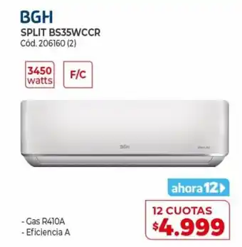 Naldo Lombardi BGH Split BS35WCCR 12 Cuotas oferta
