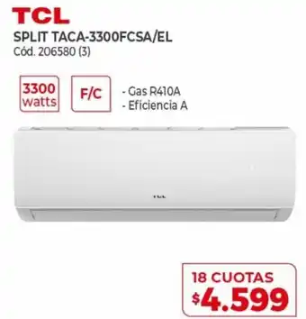 Naldo Lombardi TCL Split TACA-3300FCSA/EL 18 Cuotas oferta