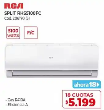 Naldo Lombardi RCA Split RHS5100FC 18 Cuotas oferta