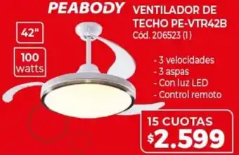Naldo Lombardi Peabody Ventilador de Tech PE-VTR42B 15 Cuotas oferta