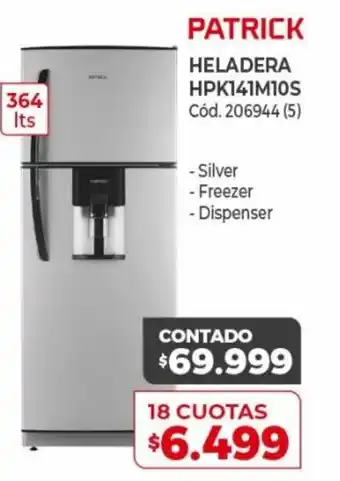 Naldo Lombardi Patrick Heladera HPK141M10S 18 Cuotas oferta