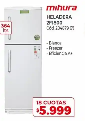 Naldo Lombardi Mihura Heladera 2F1800 18 Cuotas oferta