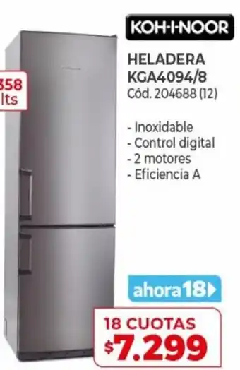 Naldo Lombardi Koh-I-Noor Heladera KGA4094/8 18 Cuotas oferta