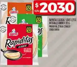 Supermercados DIA Rapiditas clásica/light oferta