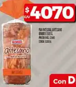 Supermercados DIA Pan integral artesano bimbo oferta