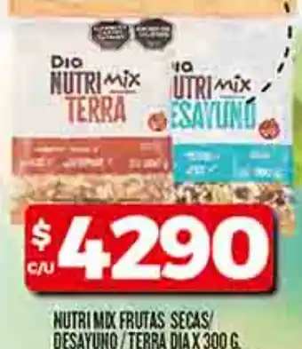 Supermercados DIA Dia nutrimix frutas secas desayuno/terra oferta