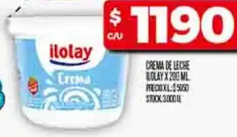 Supermercados DIA Crema de leche ilolay oferta