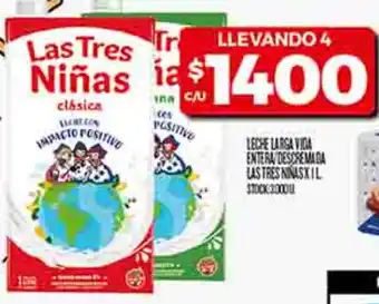 Supermercados DIA Las tres niñas leche larga vida entera descremada oferta