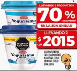 Supermercados DIA Yogurísimo yogur natural sin endulzar endulzado oferta