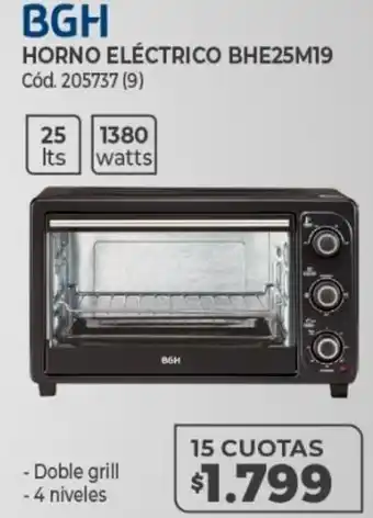 Naldo Lombardi BGH Horno Eléctrico BHE25M19 15 Cuotas oferta