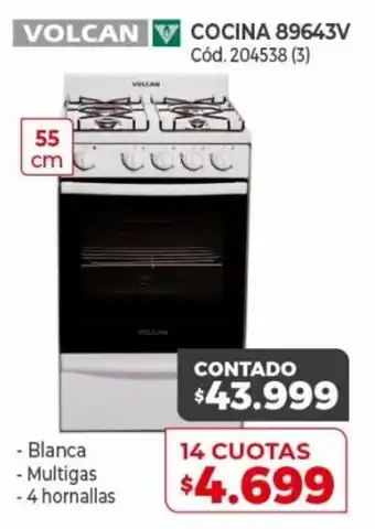 Naldo Lombardi Volcan Cocina 89643V 14 Cuotas oferta
