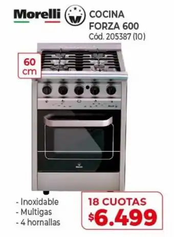 Naldo Lombardi Morelli Cocina Forza 600 18 Cuotas oferta