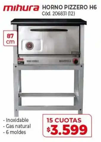 Naldo Lombardi Mihura Horno Pizzero H6 15 Cuotas oferta