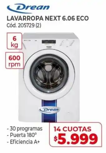 Naldo Lombardi Dream Lavarropa Next 6.06 Eco 14 Cuotas oferta