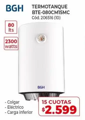 Naldo Lombardi BGH Termotanque BTE-080CM15MC 15 Cuotas oferta