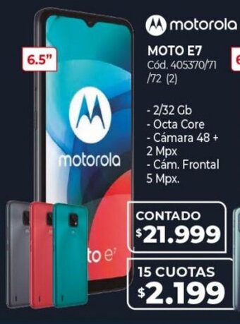 Naldo Lombardi Motorola Moto E7 15 Cuotas oferta