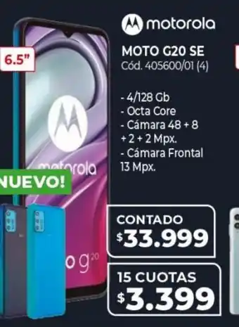 Naldo Lombardi Motorola Moto G20 SE 15 Cuotas oferta