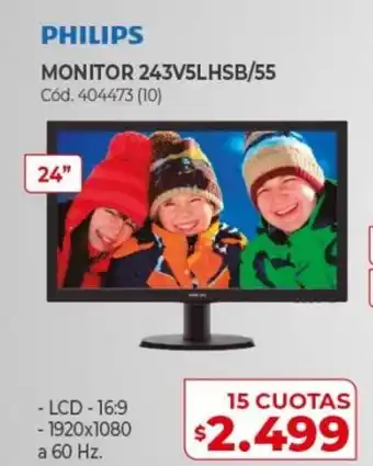 Naldo Lombardi Philips Monitor 243V5LHSB/55 15 Cuotas oferta